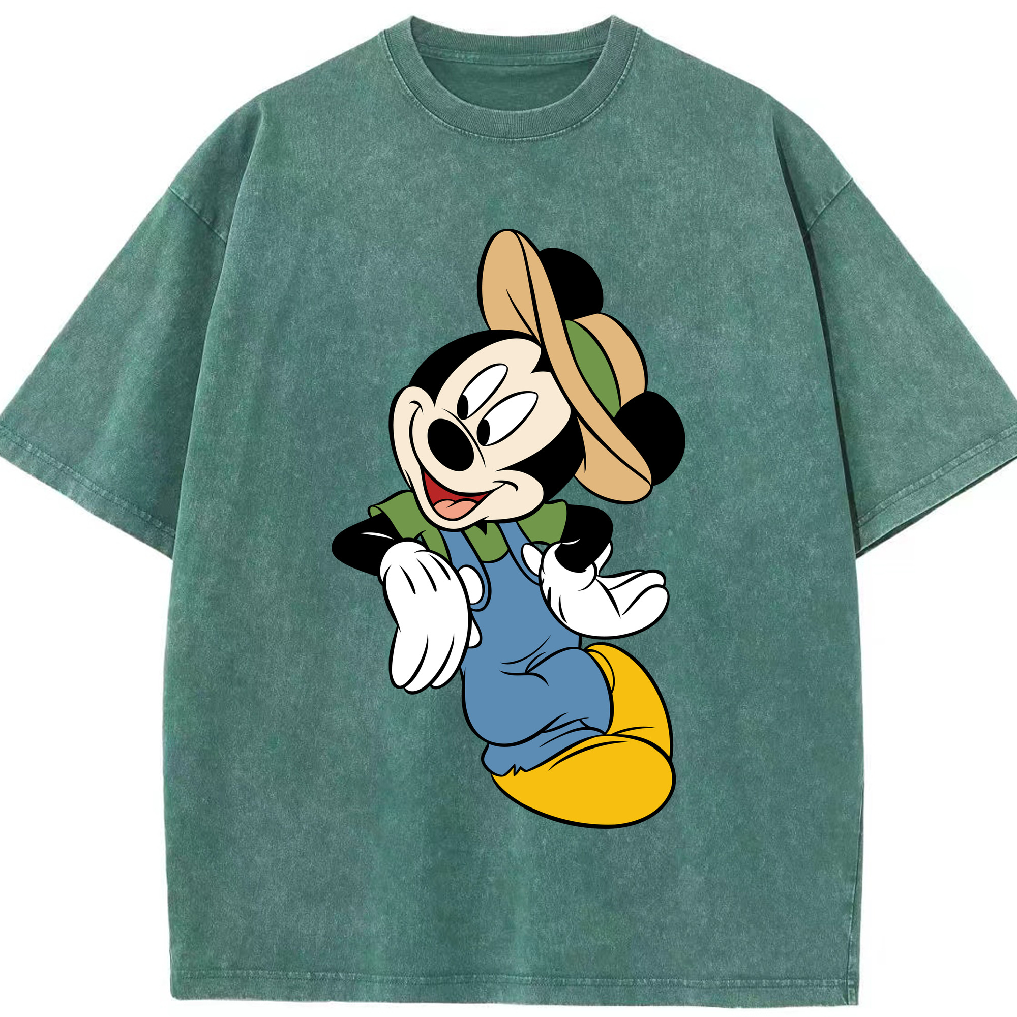 （画像用） ミッキーマウス Mickey Mouse 綿100% ヴィンテージ風 半袖Tシャツ（フロントプリント）